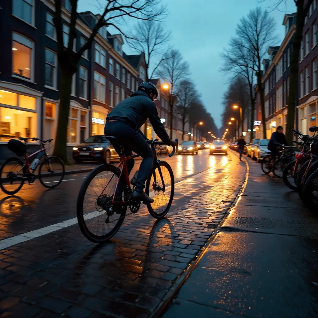 Blurred Motion of a Cyclist through Amsterdam
