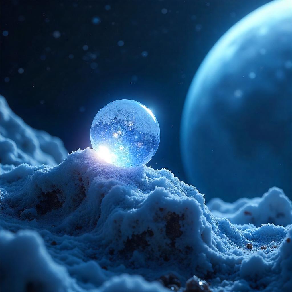 Photoreal Spirit Orb on a Comet in Space