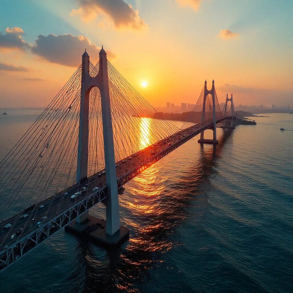 Golden Hour Over Bandra-Worli Sea Link