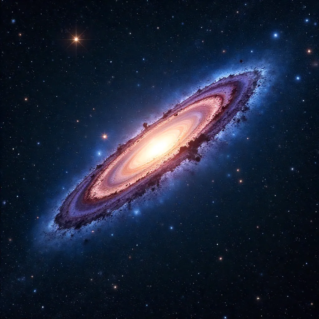 Andromeda Galaxy Surrounded by Countless Stars