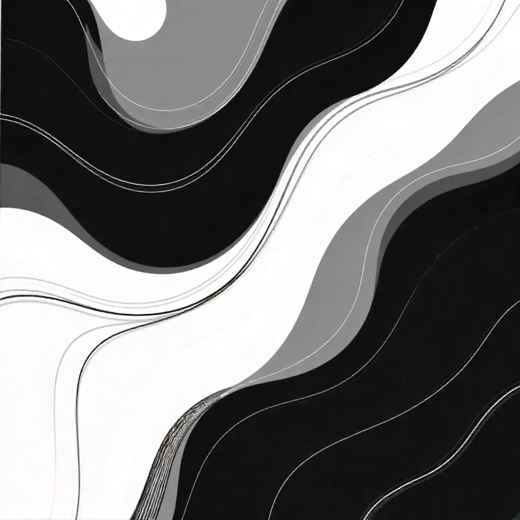 Minimal Black and White Curves: Modern Abstract Pattern