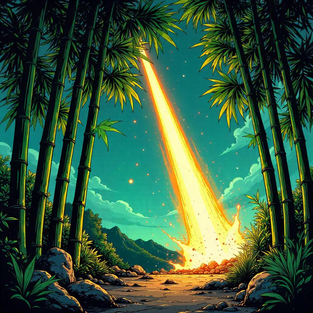 Meteor Strike in a Bamboo Grove
