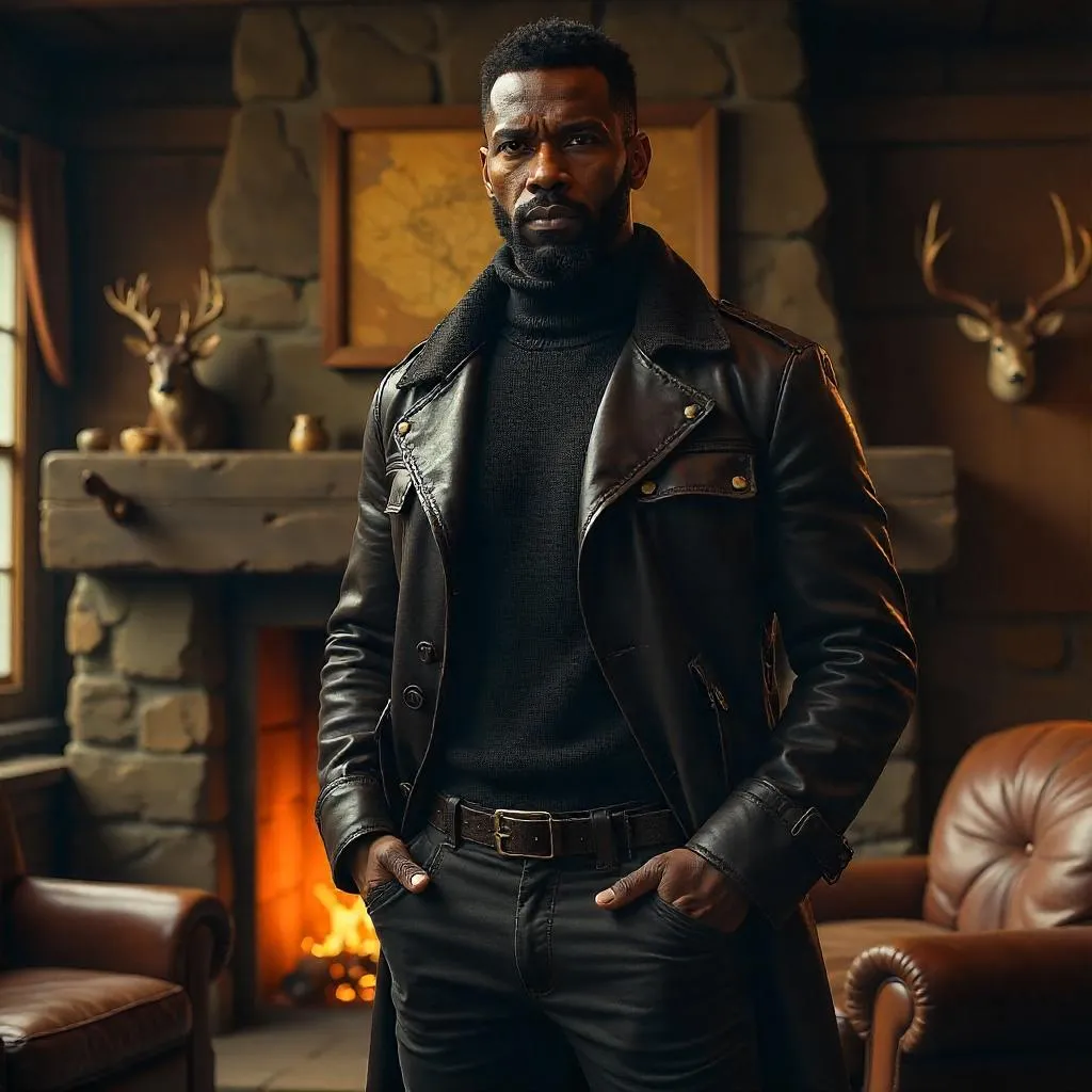 Confident Black Man in a Hunting Lodge - Concept Art