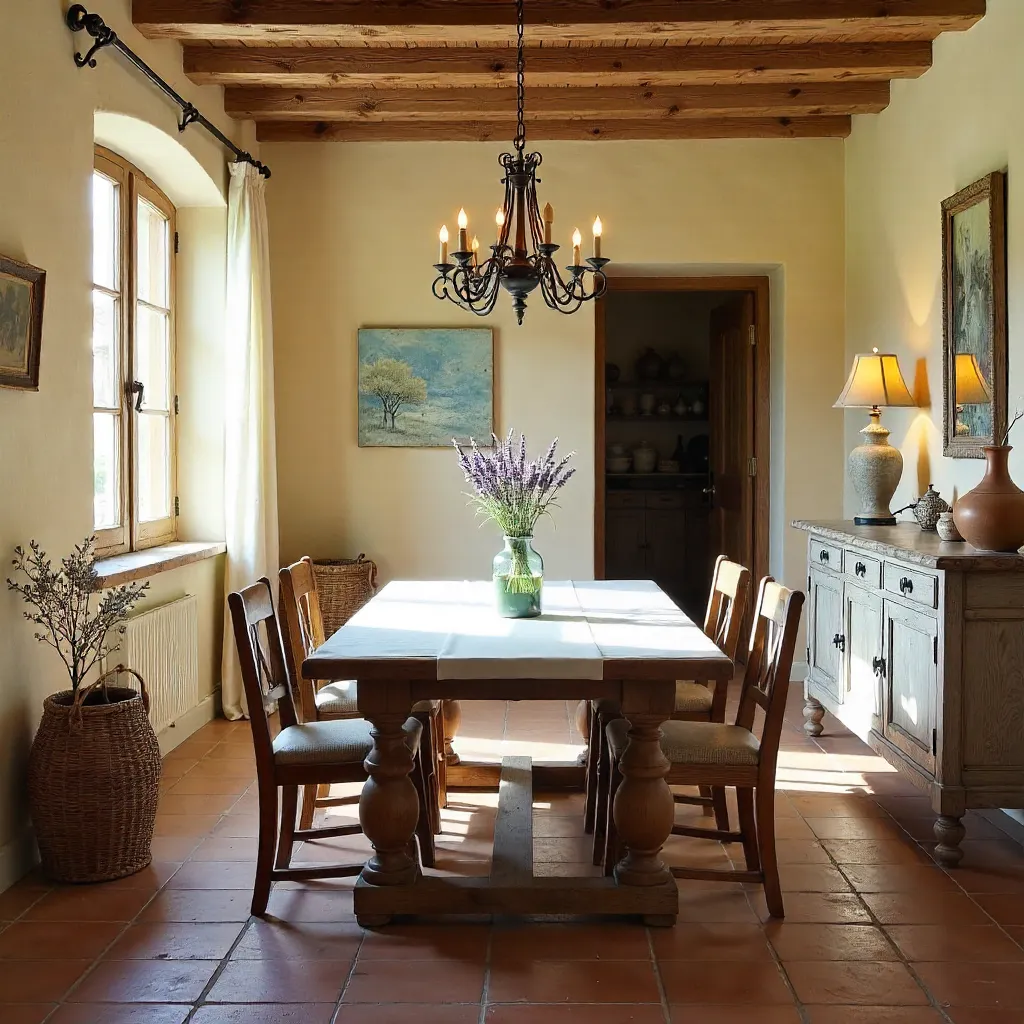 Provencal Dining Room: Warm Wood and Soft Light