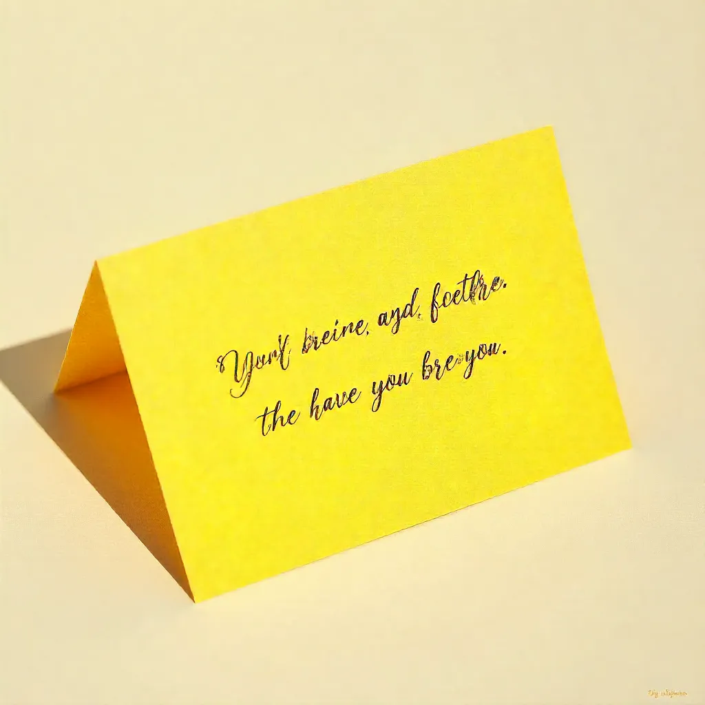 Sunny Yellow Card with Handwritten Inspiration