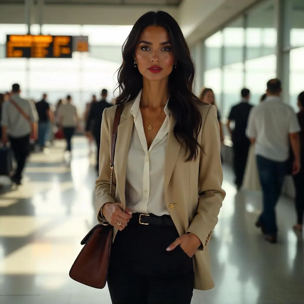 Stylish Latina at the Airport