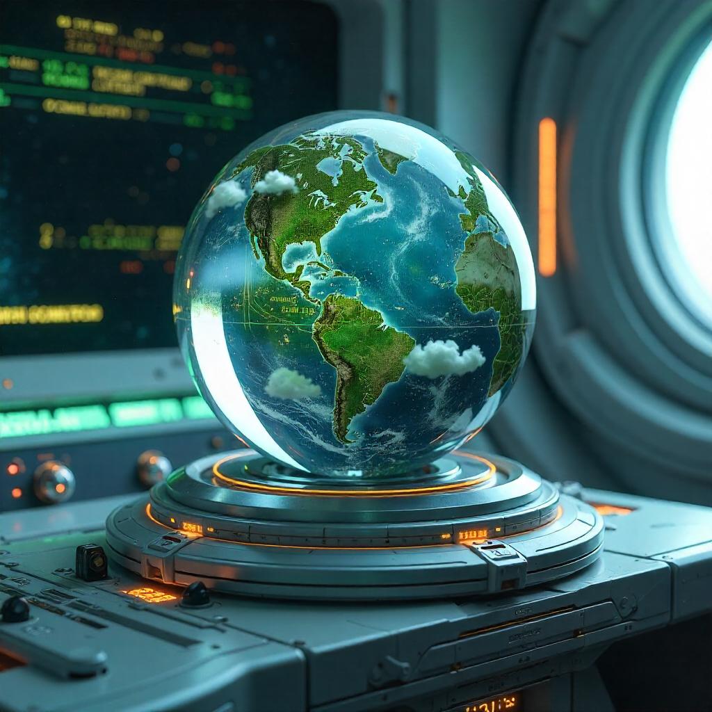 Crystal Ball in a Terraforming Station 3D Render