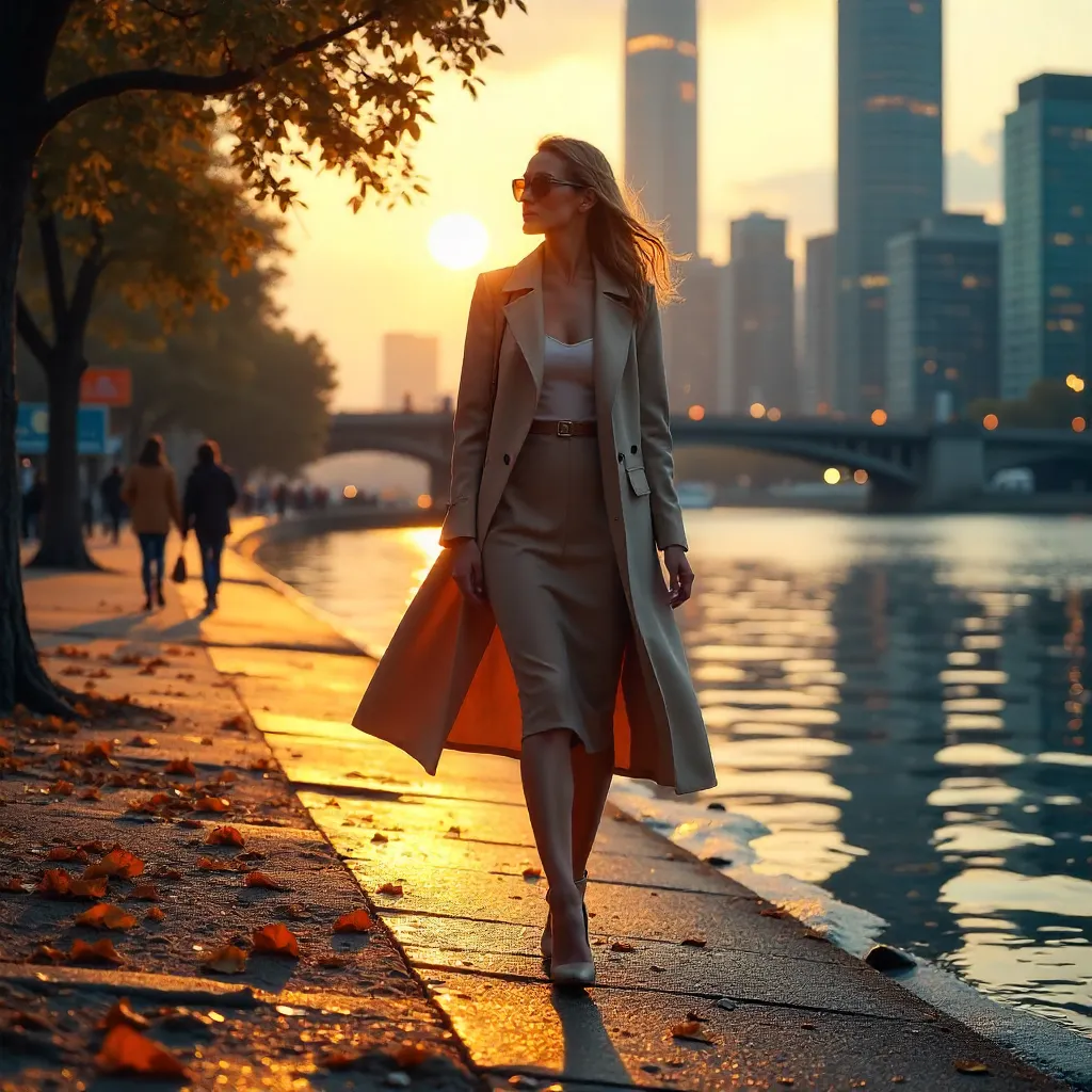 Strolling Style by the River, City Lights