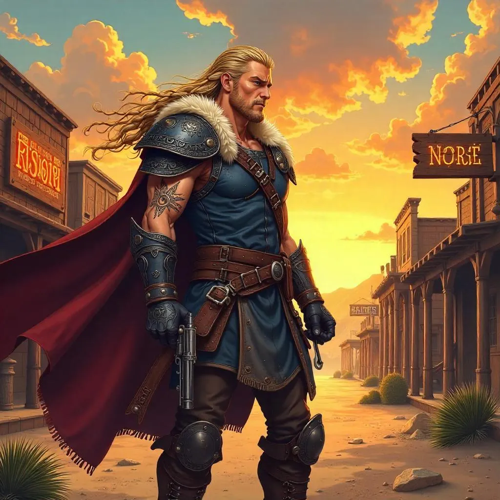 Viking Gunslinger in a Wild West Frontier