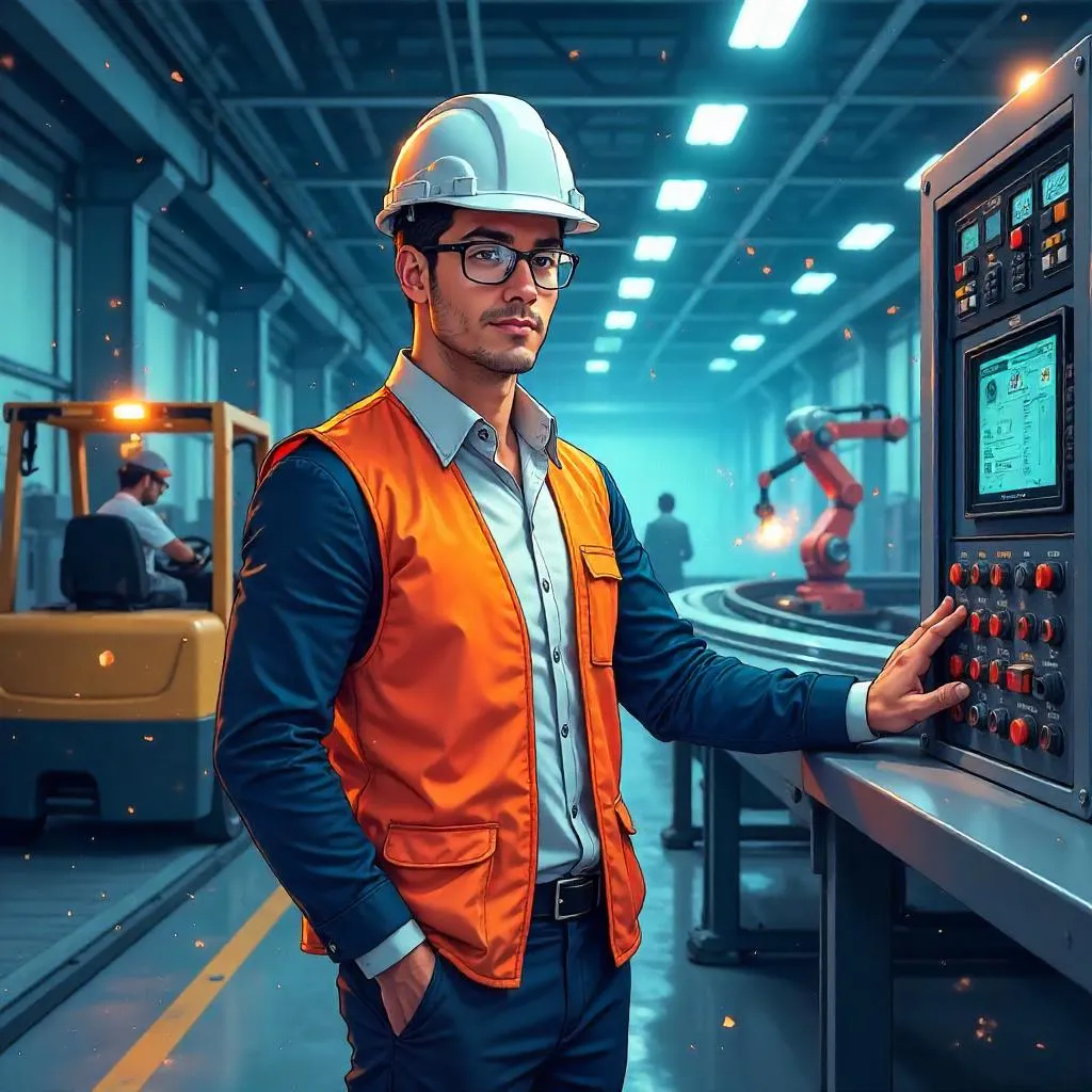 Latino Professional Engineer in Anime Factory