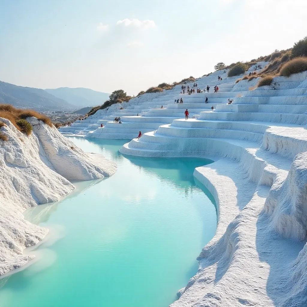 Pamukkale Travertine Terraces at Sunrise