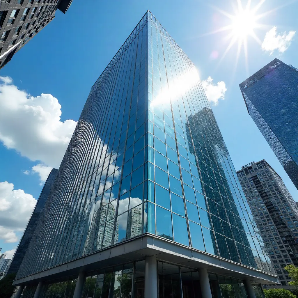 Sky Reflections on a Contemporary Glass Facade
