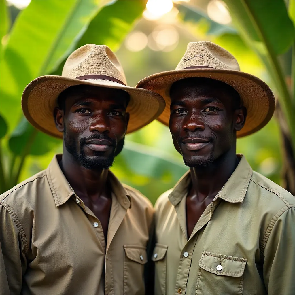 Two Hats in a Lush Ugandan Portrait