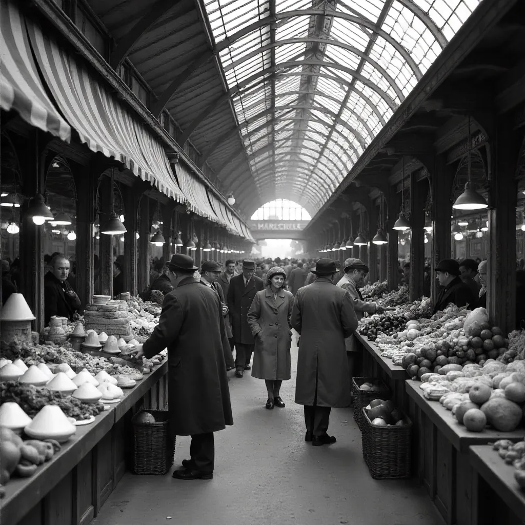 Black and White Market in Nancy, France