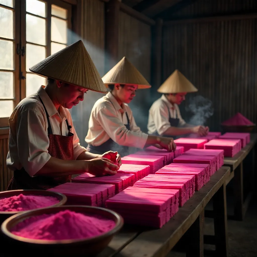 Vibrant Pink Incense: Vietnamese Craftsmanship