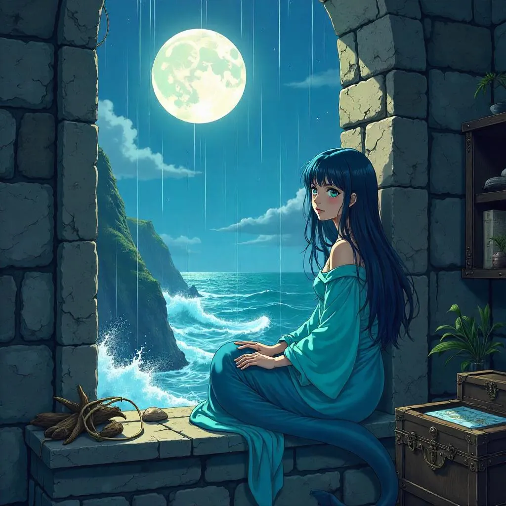 Selkie of the Moonlit Tower - Anime Style