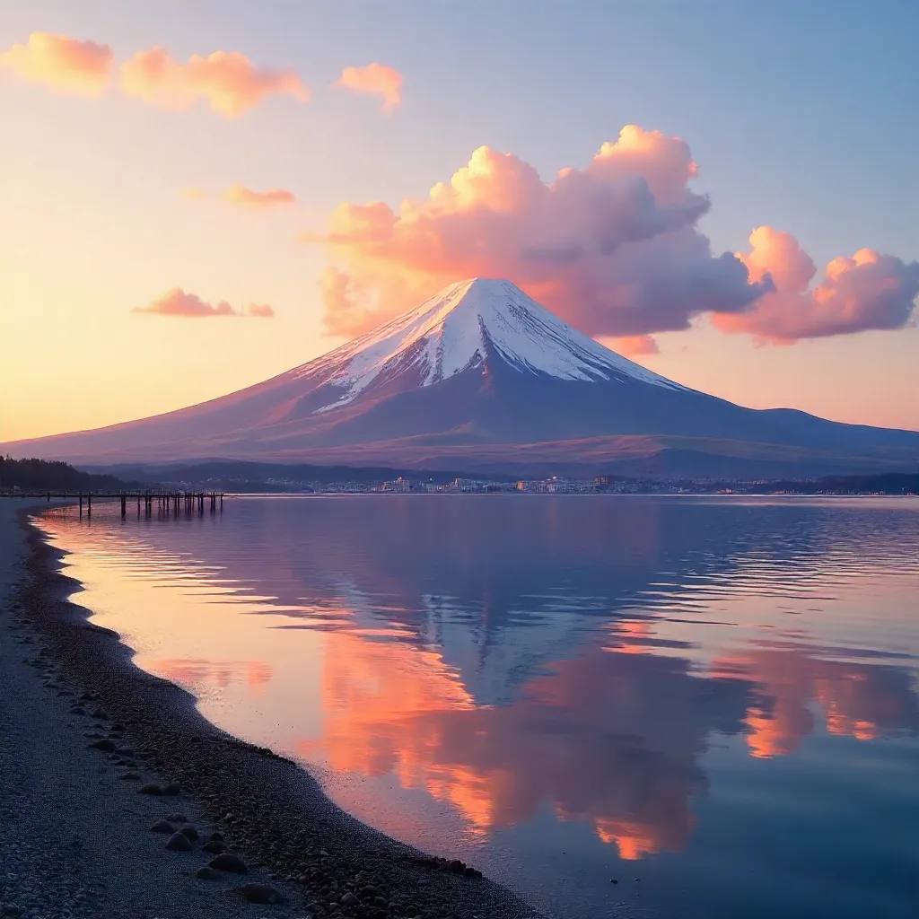 Sunset Vista: Mount Fuji from Fujisawa