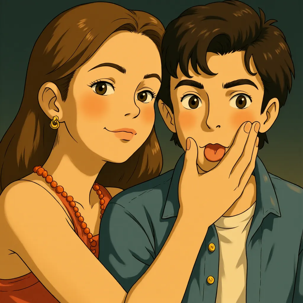 Andrew Barth Feldman and Jennifer Lawrence in No Hard Feelings (2023) - Anime style
