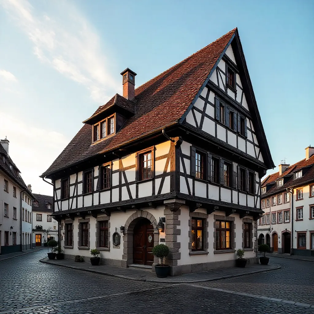 Timbered Beauty: Altes Rathaus Esslingen at Golden Hour