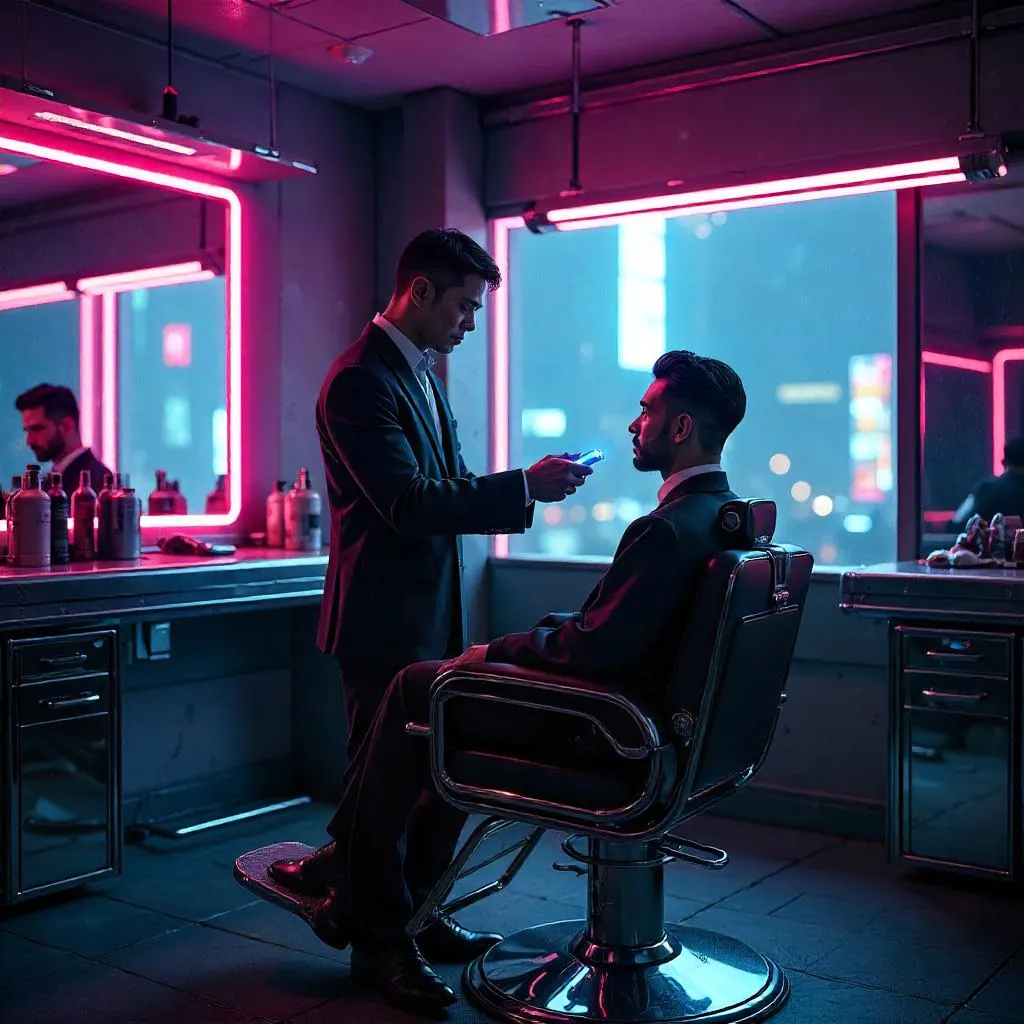 Neon Blade: The Cyberpunk Barber