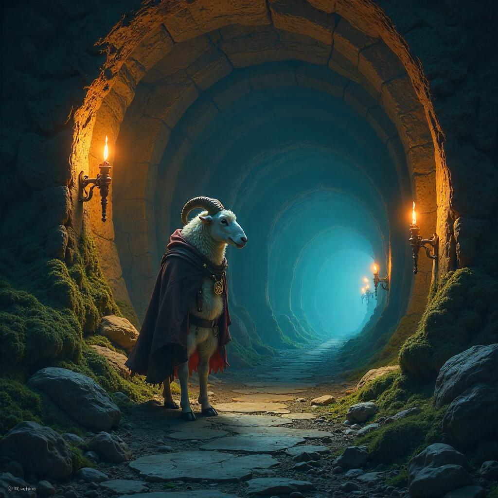 Sheep Adventurer in the Catacombs – Concept Art