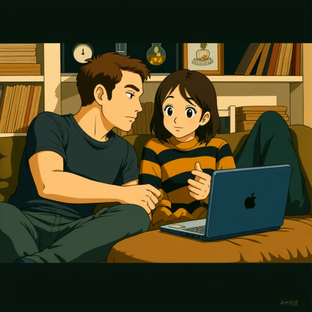 Anna Kendrick and Skylar Astin in Pitch Perfect (2012) - Anime style
