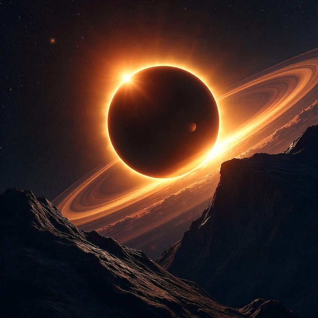 3D Render: Black Hole During a Solar Eclipse