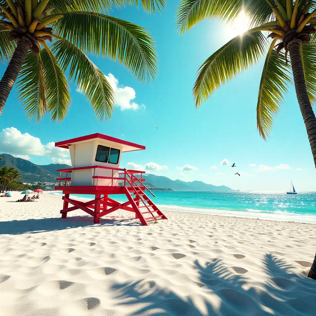 Lifeguard Tower on Magic Island Beach: Summer Getaway