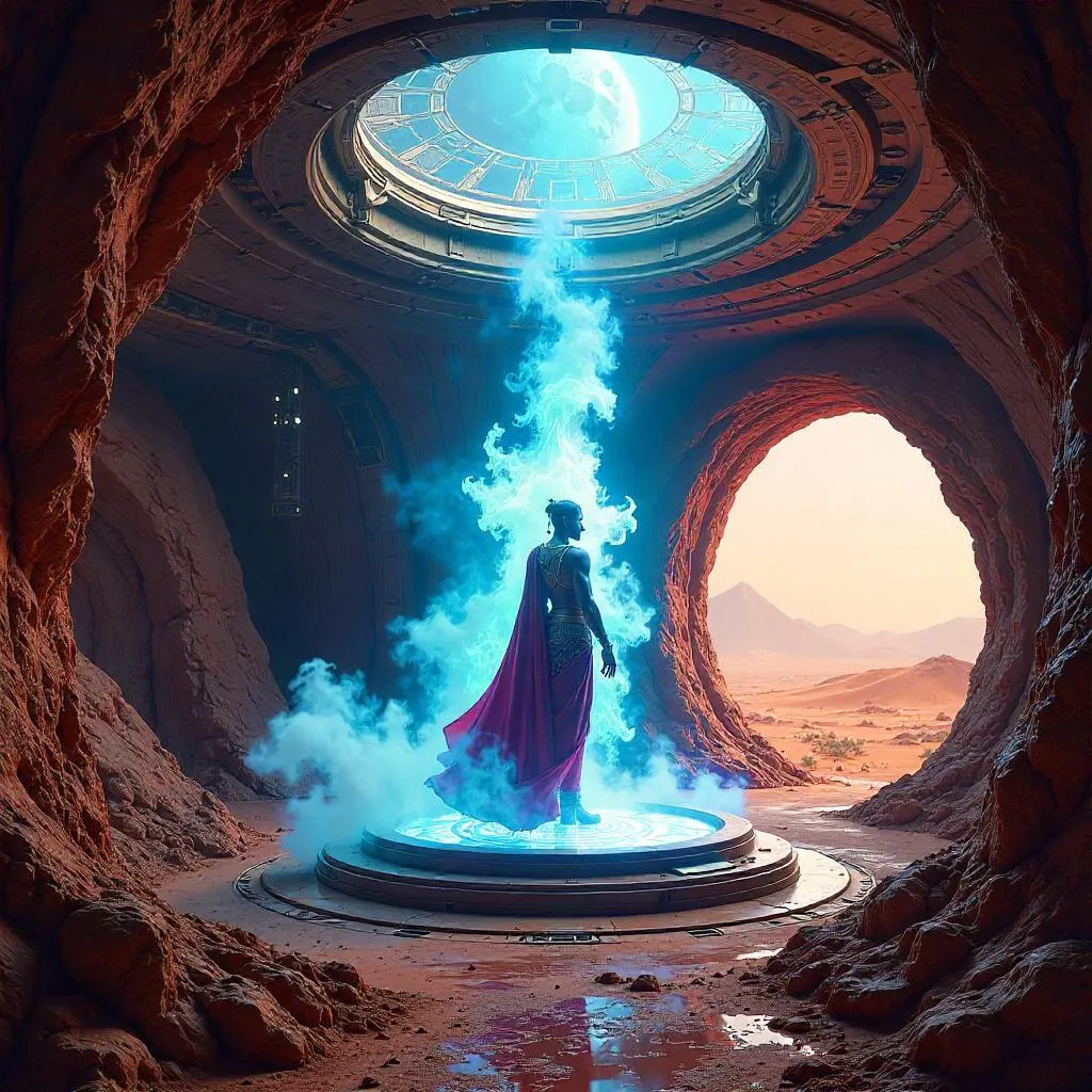 Djinn Over a Martian Base: Concept Art