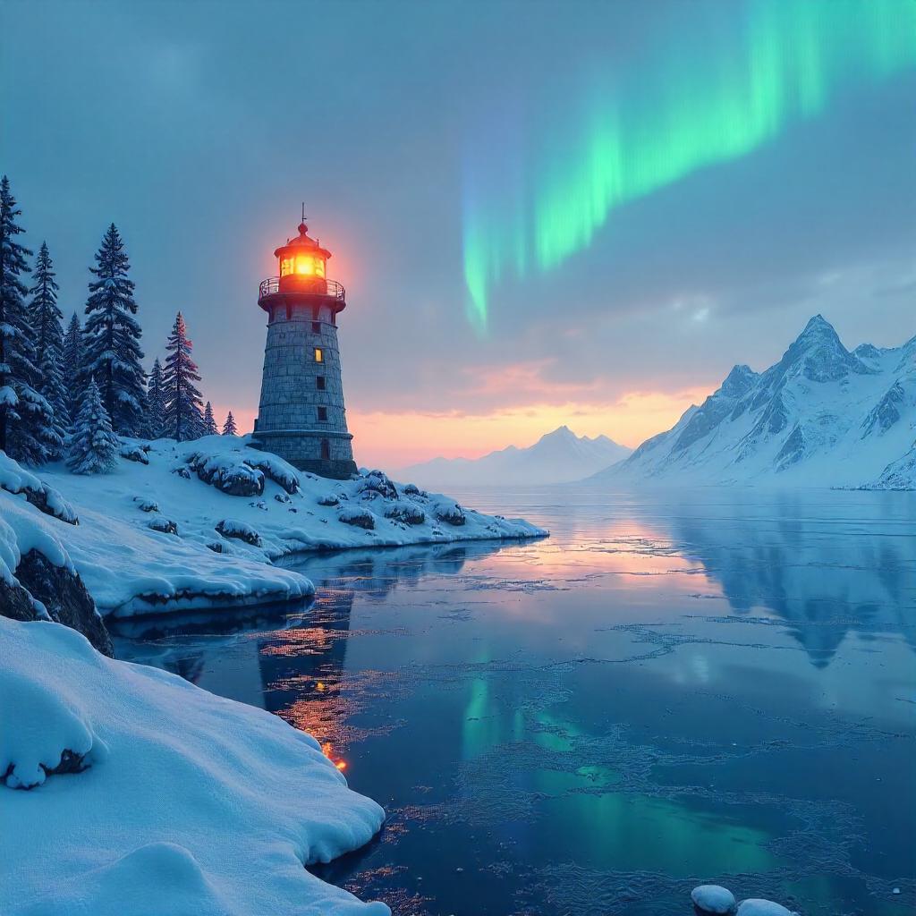 Lighthouse on a Frozen Lake — Concept Art