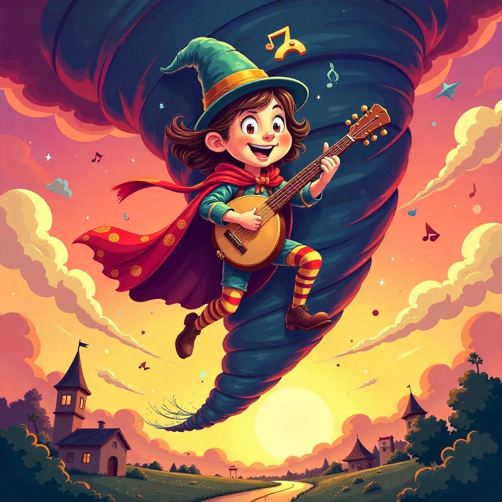 Bard in a Whirlwind: Cartoon Tornado