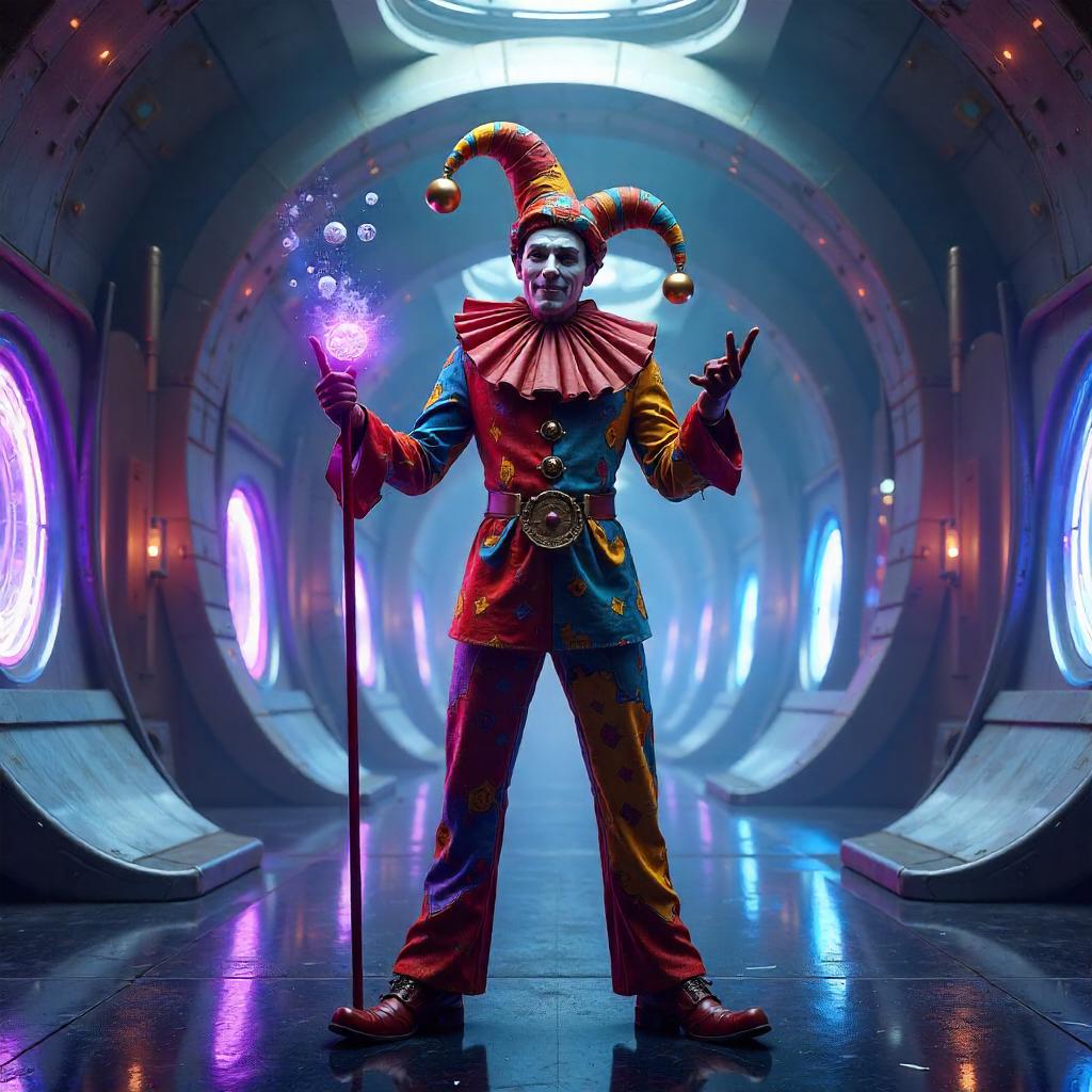 Jester in a Portal Chamber - 3D Render