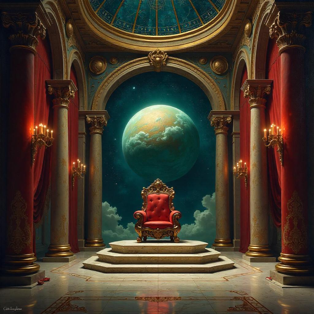 Planet on the Baroque Throne: An Oil Painting
