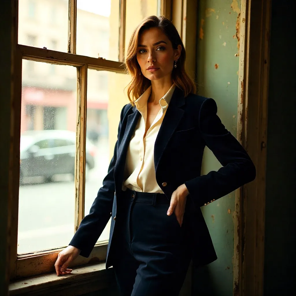 Confident Style by a Vintage Window