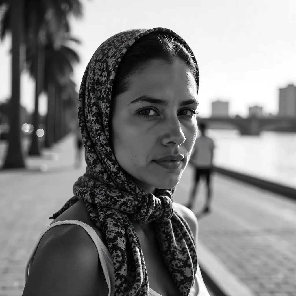 Monochrome Portrait of a Woman in Rosario