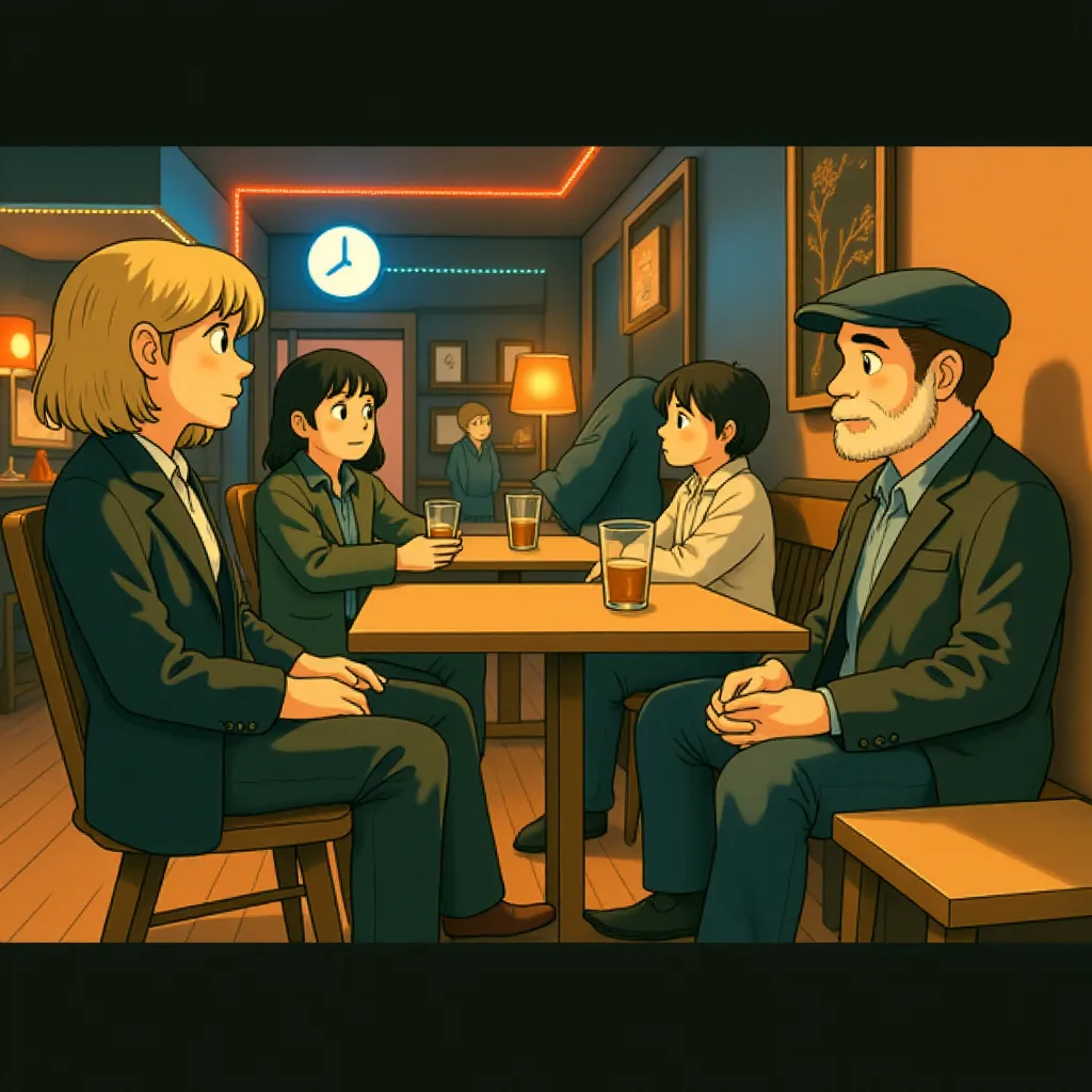 J.K. Simmons and Daniella Pineda in The Accountant 2 (2025) - Ghibli style