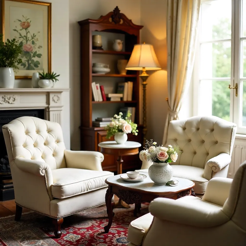Cozy Vintage Interior with Delicate Flower Arrangement