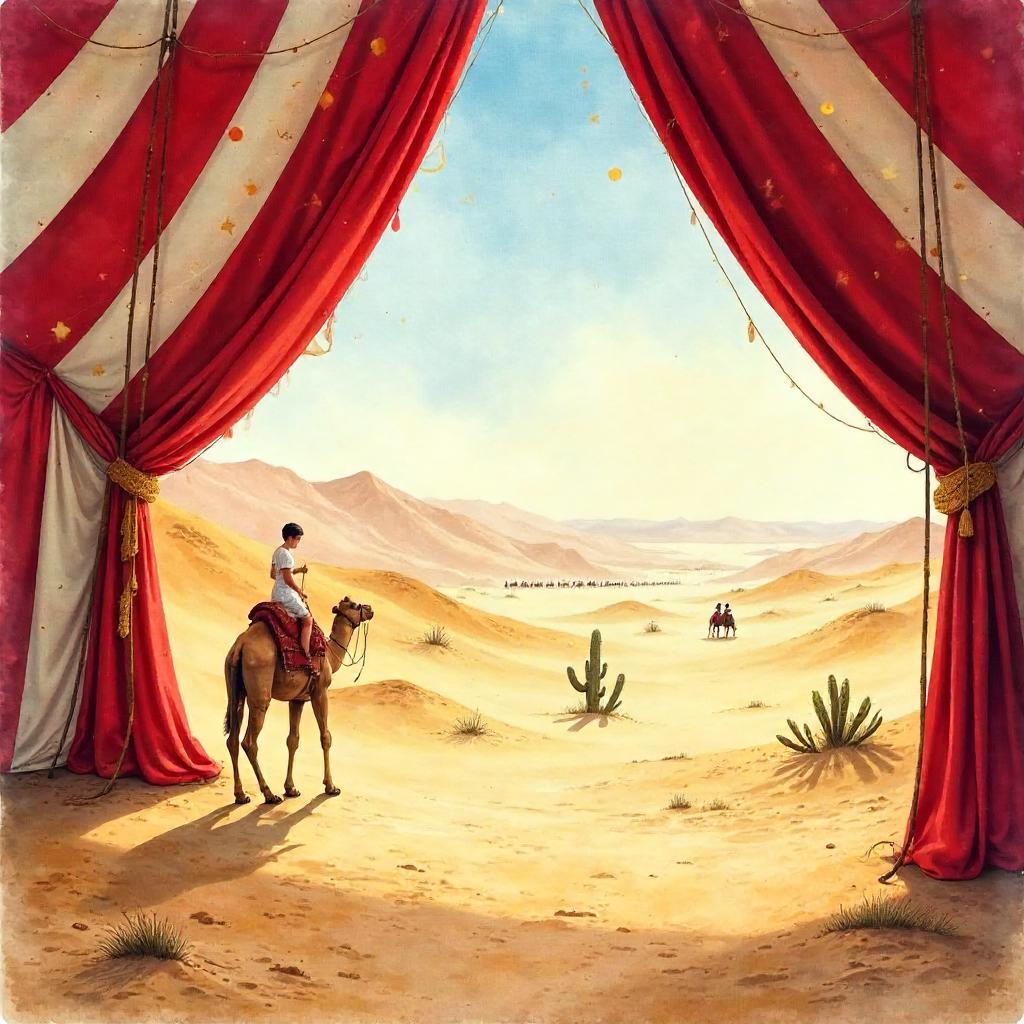 Desert in a Circus Tent: A Watercolor Dream