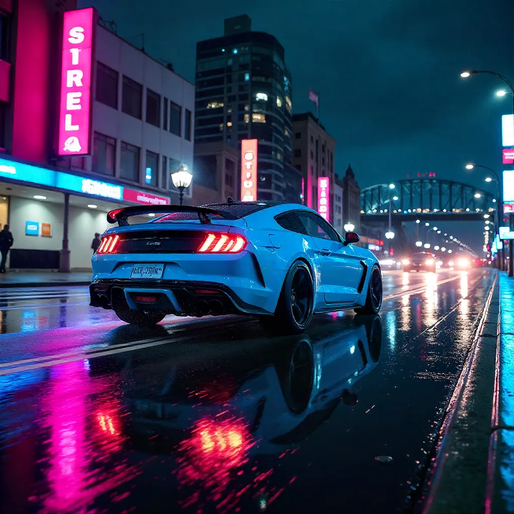 Blue Blaze Through Sydney Night Streets