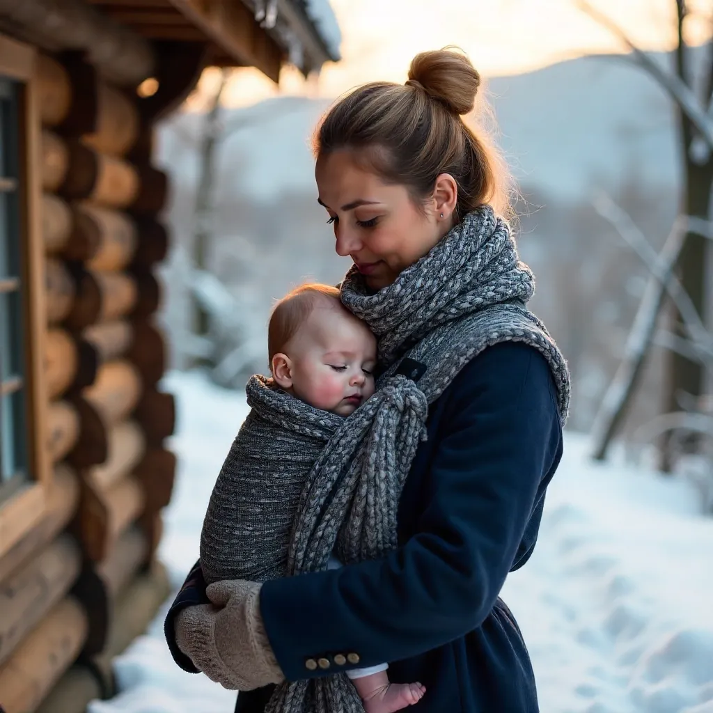 Mother and Baby in Clayton's Winter Wonderland
