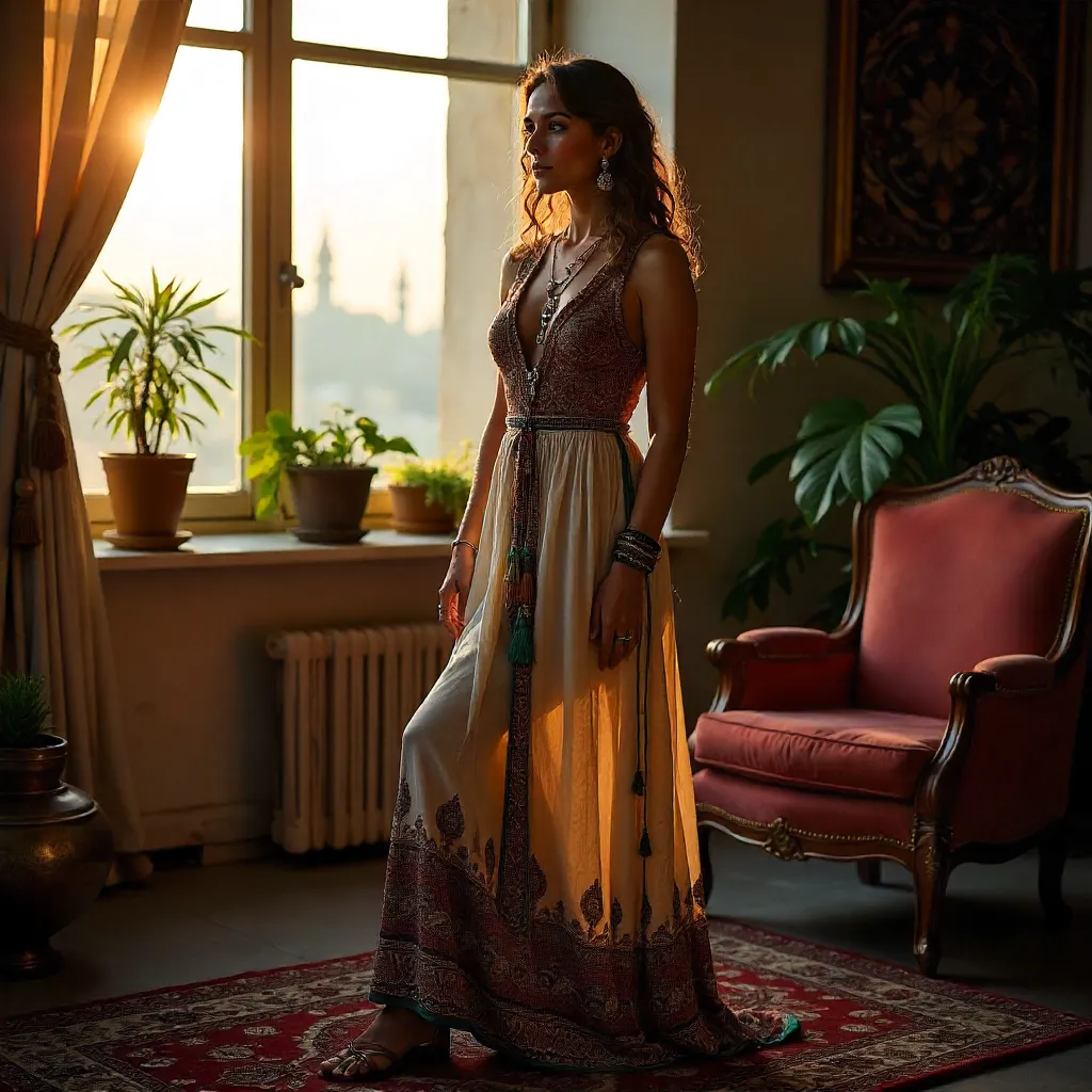 Bohemian Beauty in a Warm Baku Studio