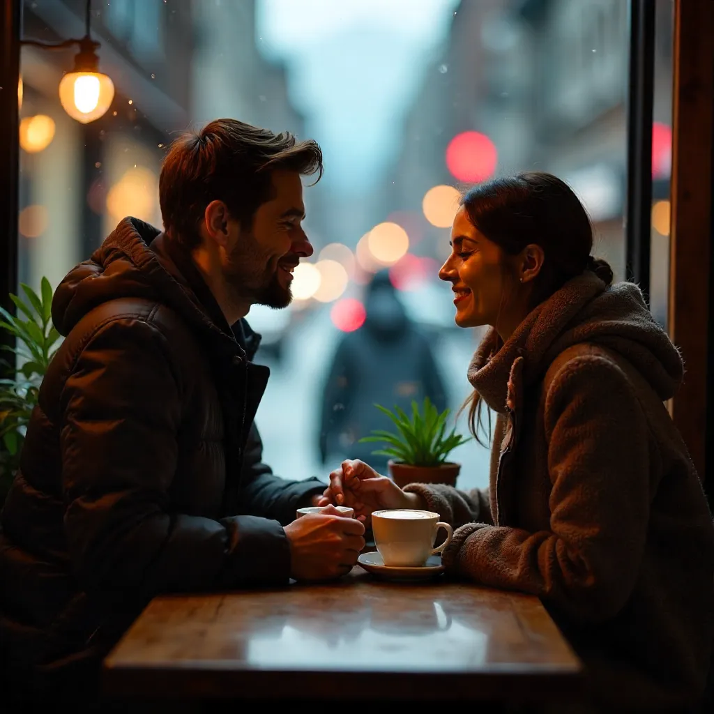 Holding Hands Over Coffee in a Vancouver Café