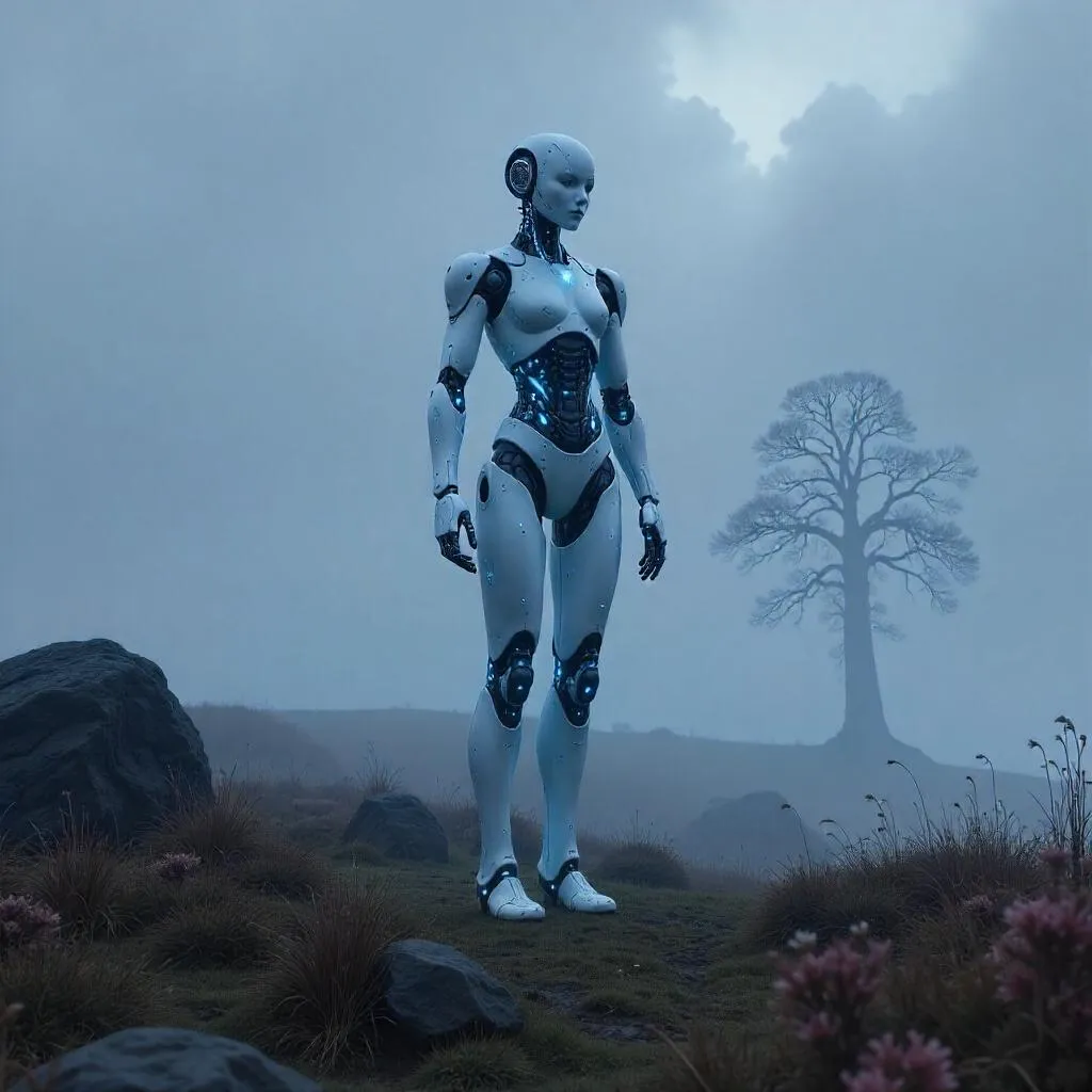 Fogbound Moor AI Construct in Anime Style