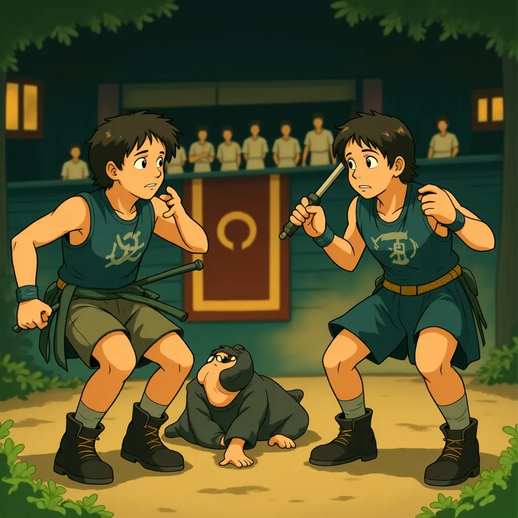 Pedro Pascal and Paul Mescal in Gladiator II (2024) - Ghibli style