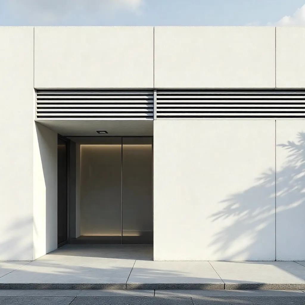 Minimalist Facade: Geometric Shadows in Natural Light