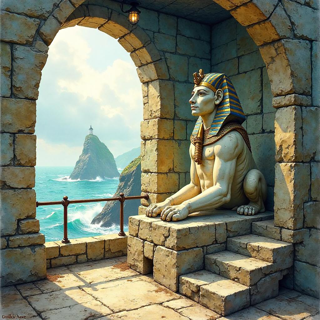 Sphinx in a Salt-Washed Lighthouse