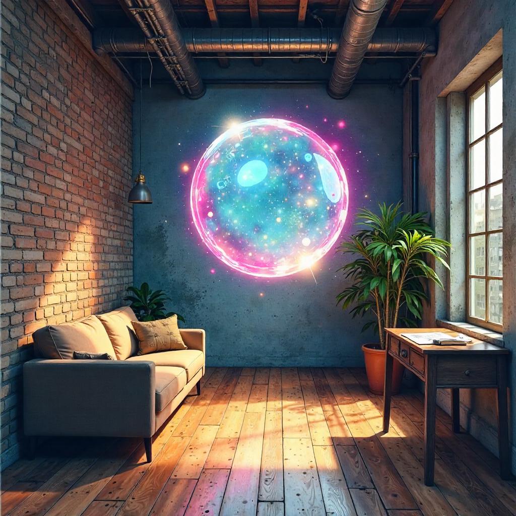 Watercolor Hologram in an Industrial Loft