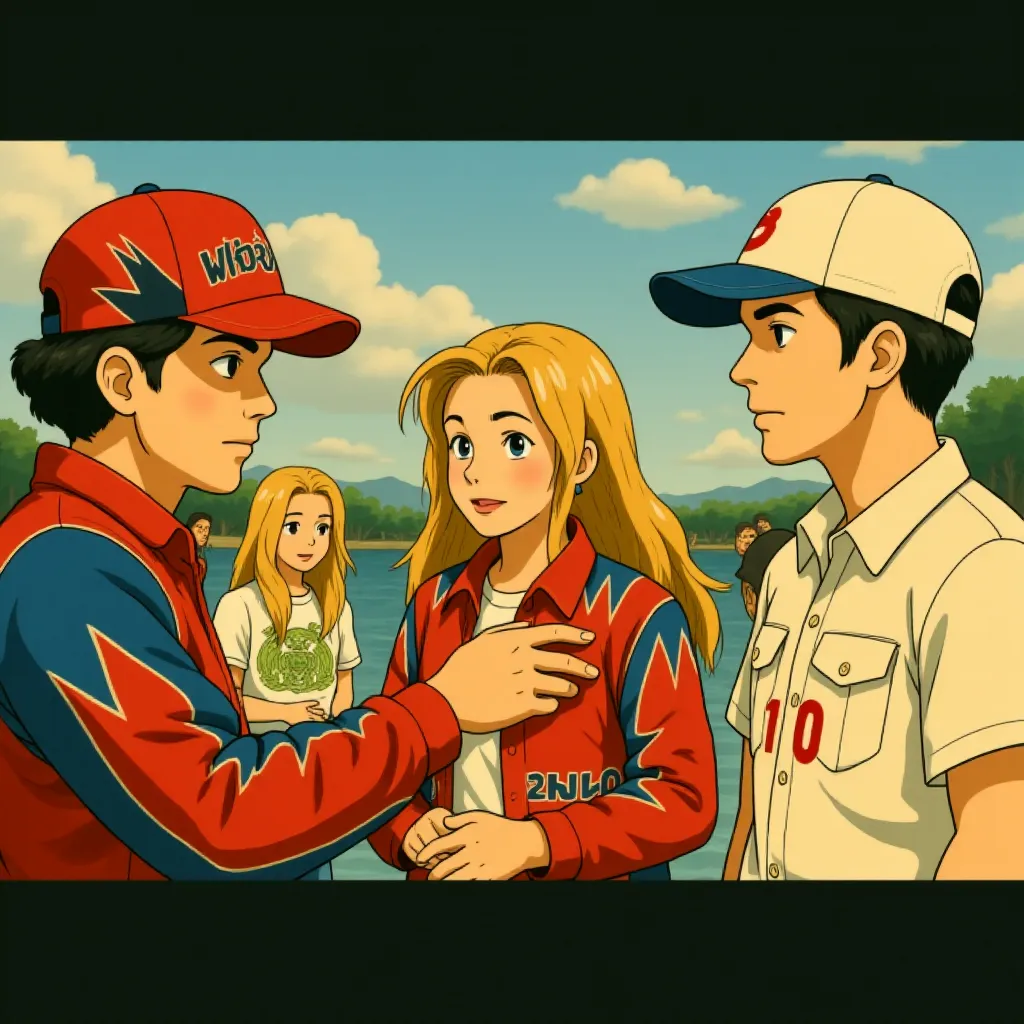 John C. Reilly, Will Ferrell, and Leslie Bibb in Talladega Nights: The Ballad of Ricky Bobby (2006) - Anime style