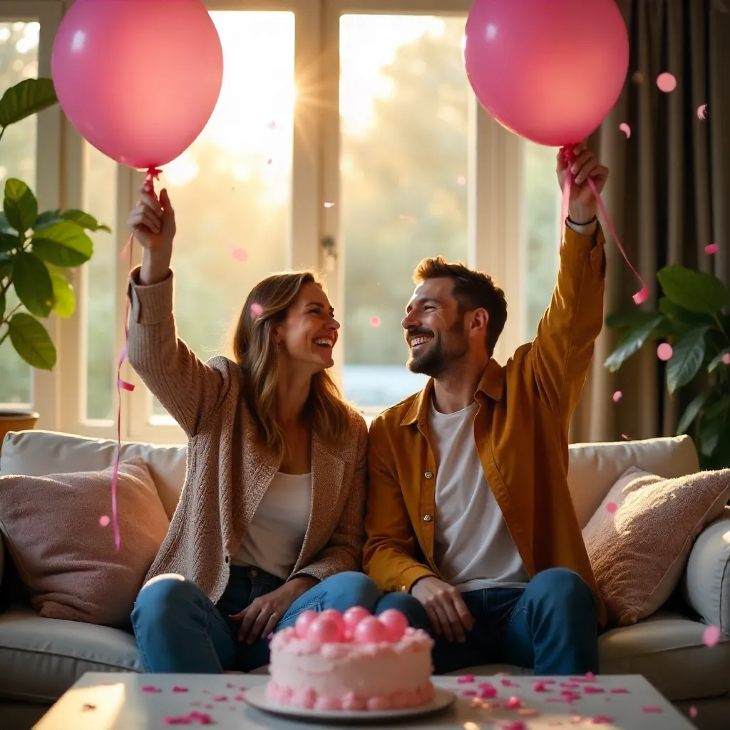 Joyful Indoor Celebration with Pink Balloons