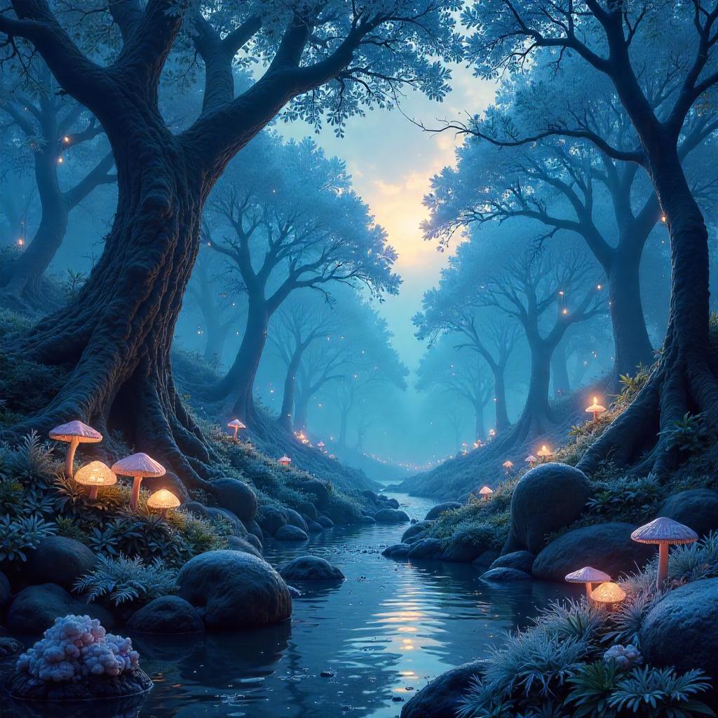 Ice Crystals Enshrouding a Mystical Forest